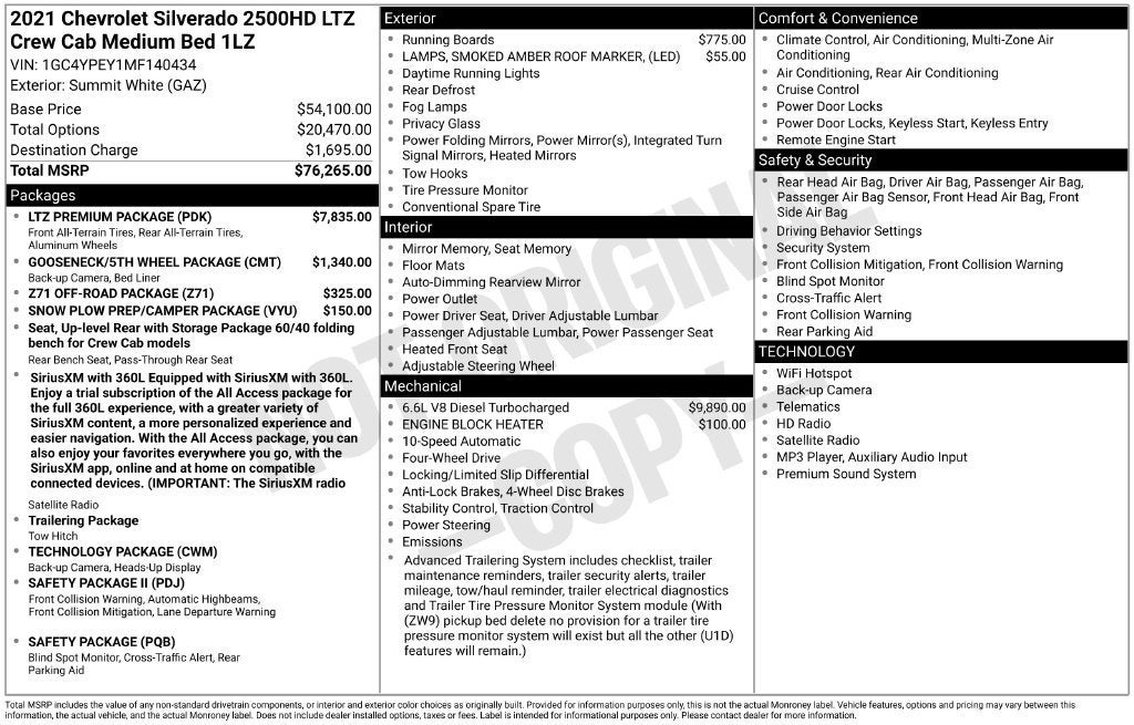 2021 Chevrolet Silverado 2500 HD LTZ