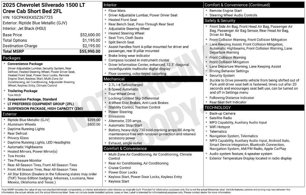 2025 Chevrolet Silverado 1500 LT (2FL)