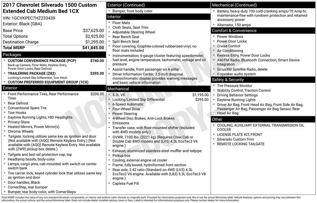 2017 Chevrolet Silverado 1500 Custom