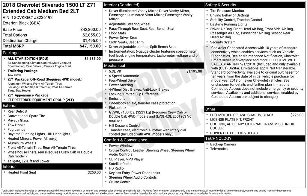 2018 Chevrolet Silverado 1500 LT