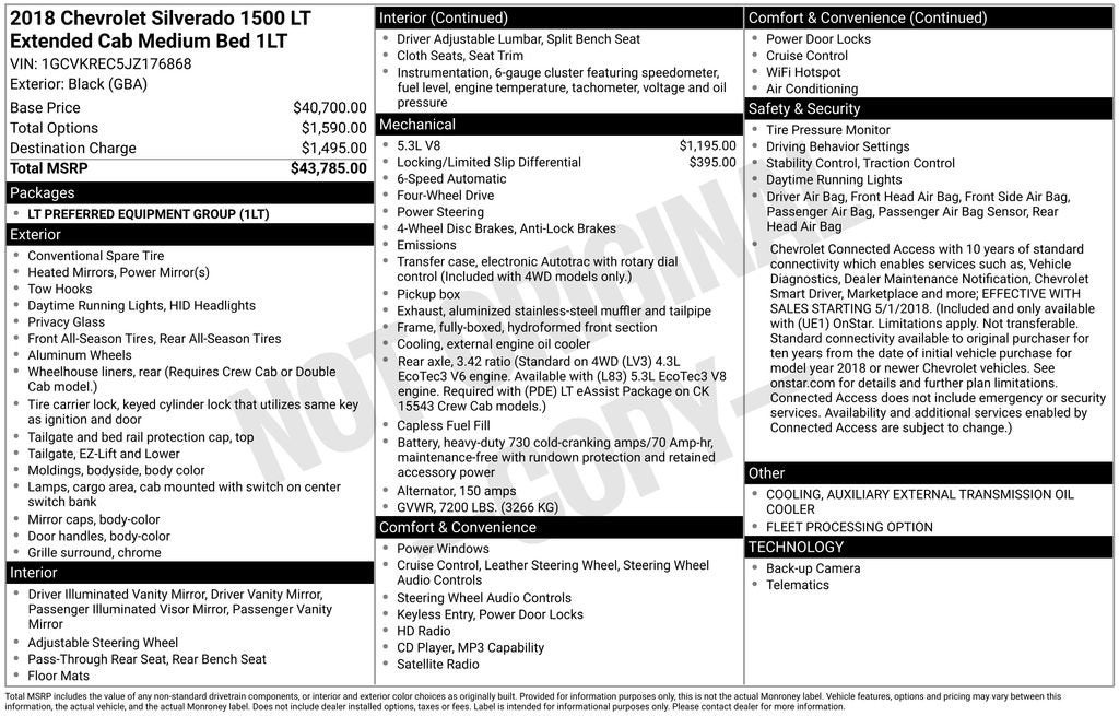 2018 Chevrolet Silverado 1500 LT