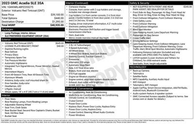 2023 GMC Acadia SLE