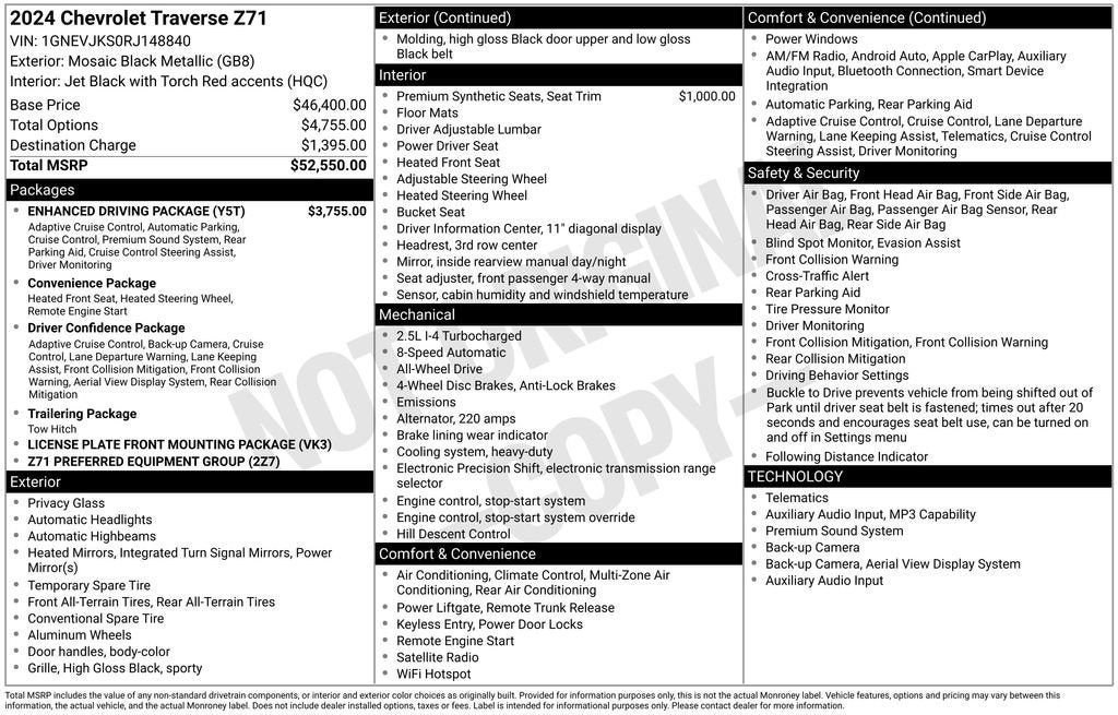2024 Chevrolet Traverse Z71