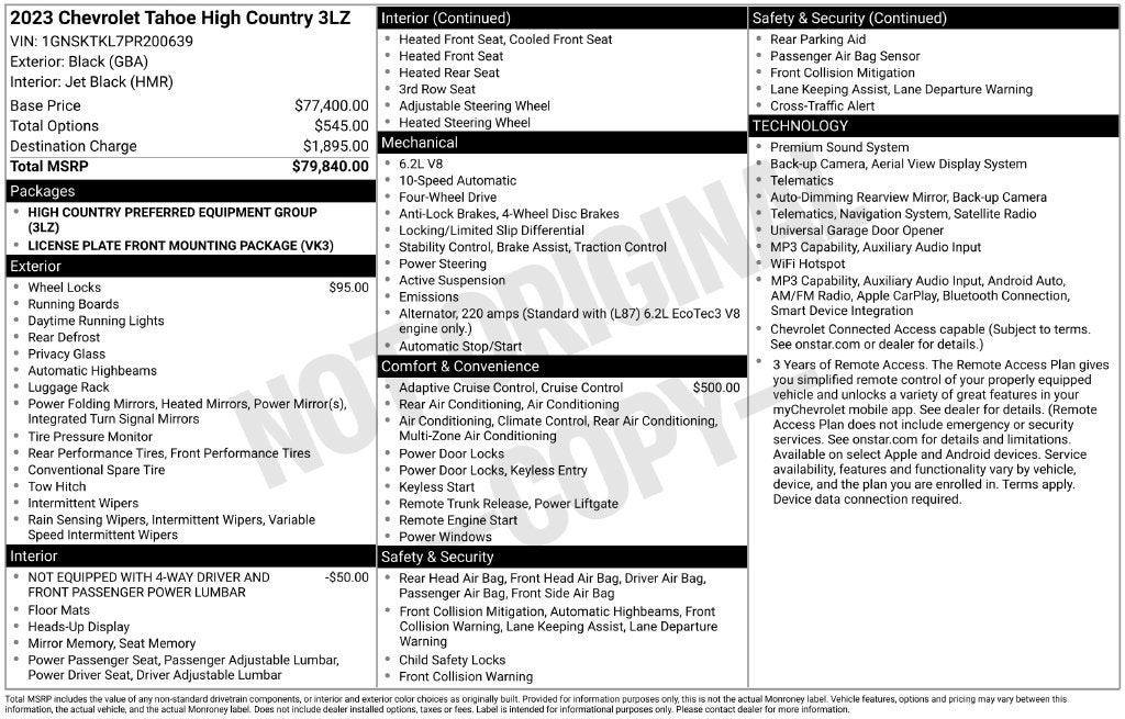 2023 Chevrolet Tahoe High Country