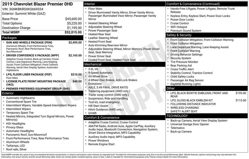 2019 Chevrolet Blazer Premier