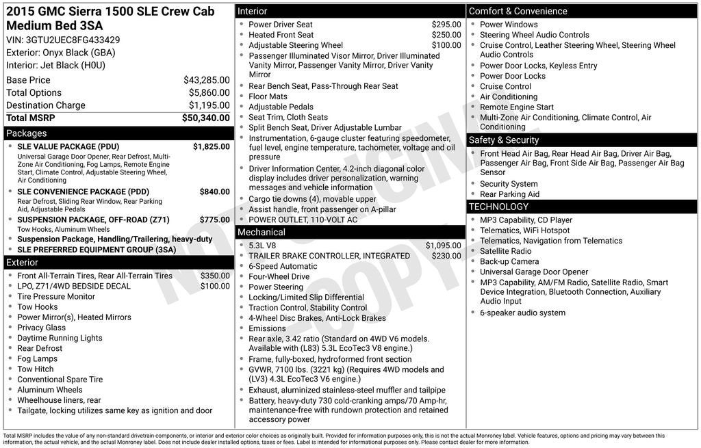 2015 GMC Sierra 1500 SLE