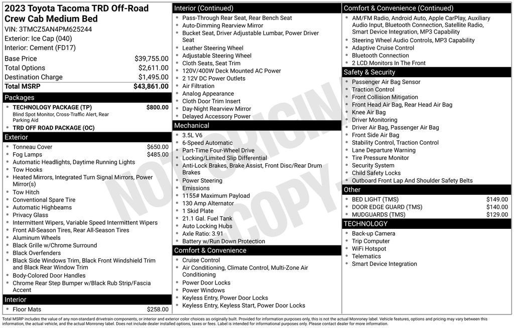 2023 Toyota Tacoma 4WD SR