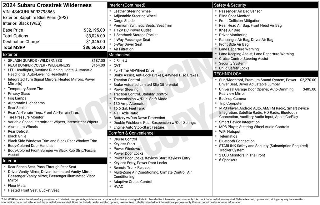 2024 Subaru Crosstrek Wilderness