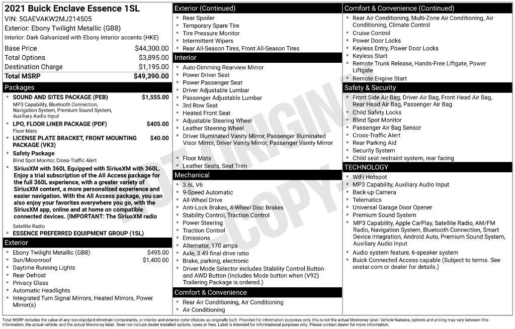 2021 Buick Enclave Essence