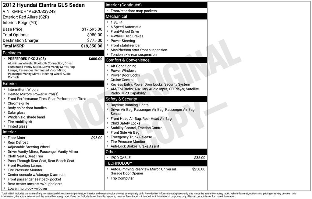 2012 Hyundai Elantra GLS